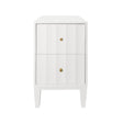 Worlds Away Two Door Side Table With Fluted Detail In Matte White Lacquer