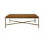 Worlds Away Antique Brass Frame Coffee Table With Thick Top In Dark Burl Wood