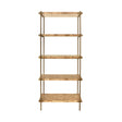 Worlds Away Antique Brass Etagere With Shelves In Burl Wood
