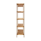 Worlds Away Antique Brass Etagere With Shelves In Burl Wood