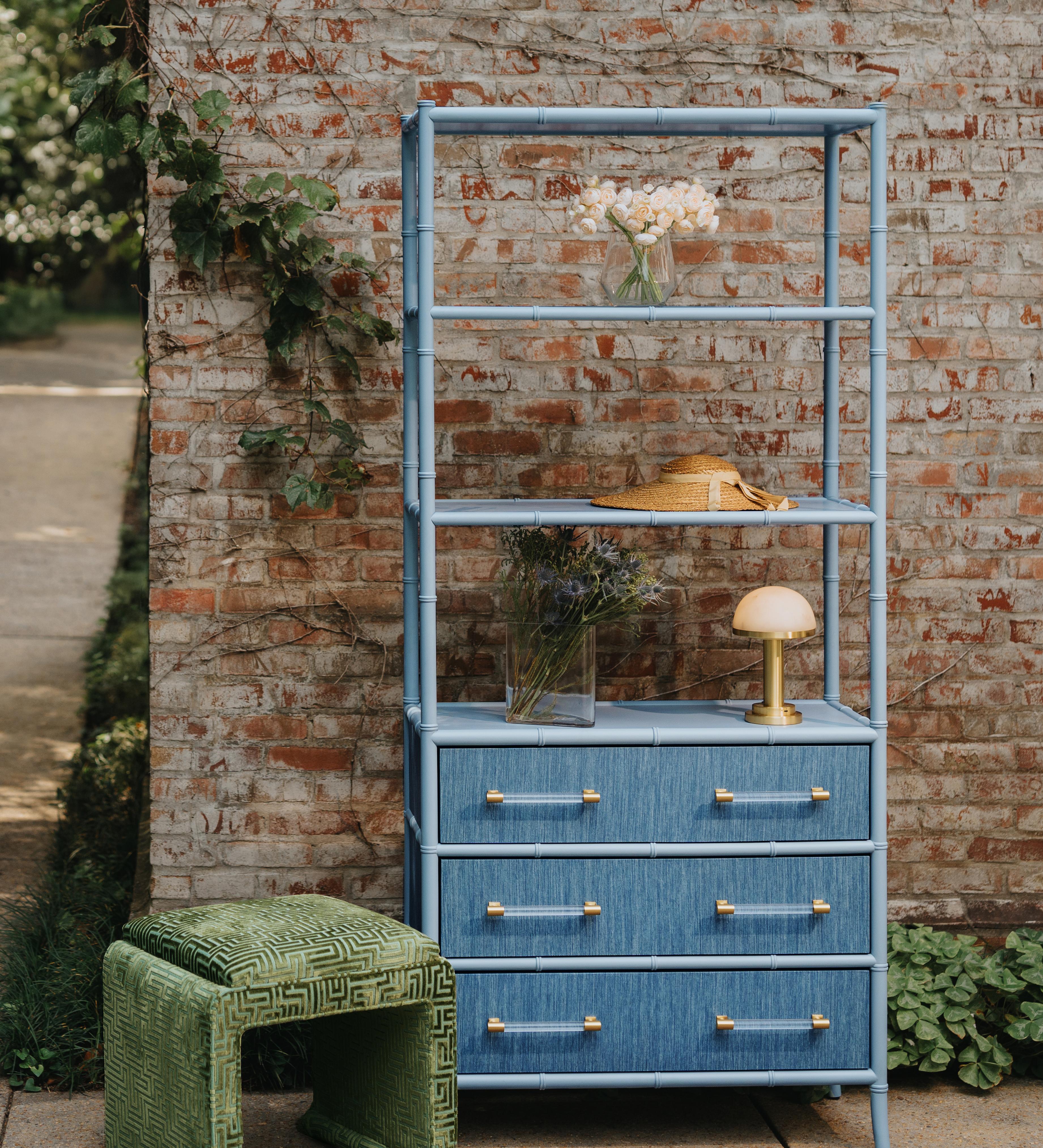 Worlds Away Rechargeable Mini Table Lamp In Brass With Faux