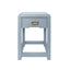 Worlds Away One Drawer Side Table With Matte Light Blue Frame And Light Blue Grasscloth Drawer Fronts