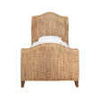 Worlds Away Winged Headboard And Footboard With Side Rails In Natural Water Hyacinth, Twin Size