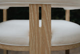 Worlds Away Modern Wooden Accent Chair With White Linen Upholstery
