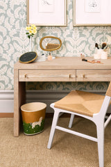 Worlds Away White Marble Container With Black Marble Top With Brass Rim