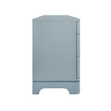 Worlds Away Six Drawer Rounded Edge Chest With Brass Beetle Knob In Light Blue Matte Lacquer