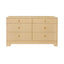 Worlds Away Six Drawer Rounded Edge Chest With Brass Beetle Knob In Natural Grasscloth