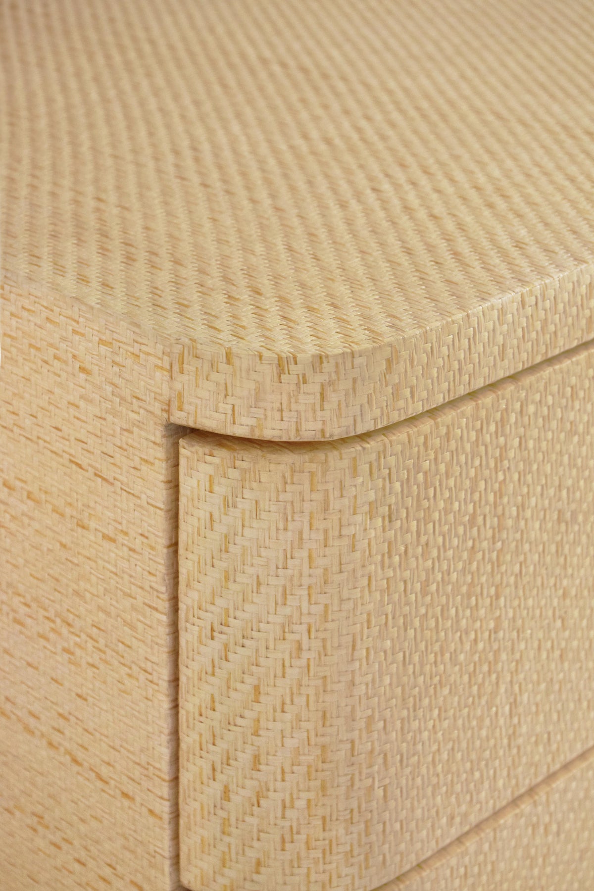 Worlds Away Six Drawer Rounded Edge Chest With Brass Beetle Knob In Natural Grasscloth