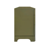 Worlds Away Six Drawer Rounded Edge Chest With Brass Beetle Knob In Olive Green Matte Lacquer