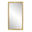 Worlds Away Rectangular Mirror With Wavey Textured Frame In Brass