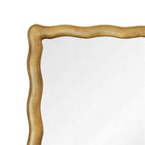 Worlds Away Rectangular Mirror With Wavey Textured Frame In Brass