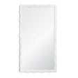 Worlds Away Rectangular Mirror With Wavey Textured Frame In White