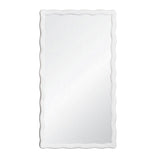 Worlds Away Rectangular Mirror With Wavey Textured Frame In White