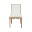 Worlds Away Square Back Dining Chair With Decorative Apron In Cerused Oak With Performance White Linen Upholstery