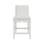 Worlds Away Square Back Counter Stool With Decorative Apron In Matte White Lacquer With Performance White Linen Upholstery