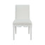 Worlds Away Square Back Dining Chair With Decorative Apron In Matte White Lacquer With Performance White Linen Upholstery