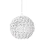 Worlds Away Sphere Shaped Pendant Wrapped With Whitewash Wood Beads