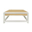 Worlds Away Two Hidden Drawer Coffee Table With Matte White Lacquer Frame And Inset Natural Grasscloth