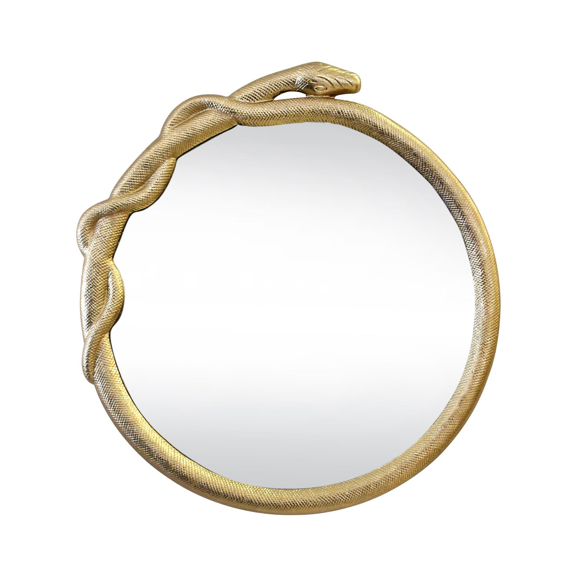 Worlds Away Entangled Snake Frame Round Mirror In Gold