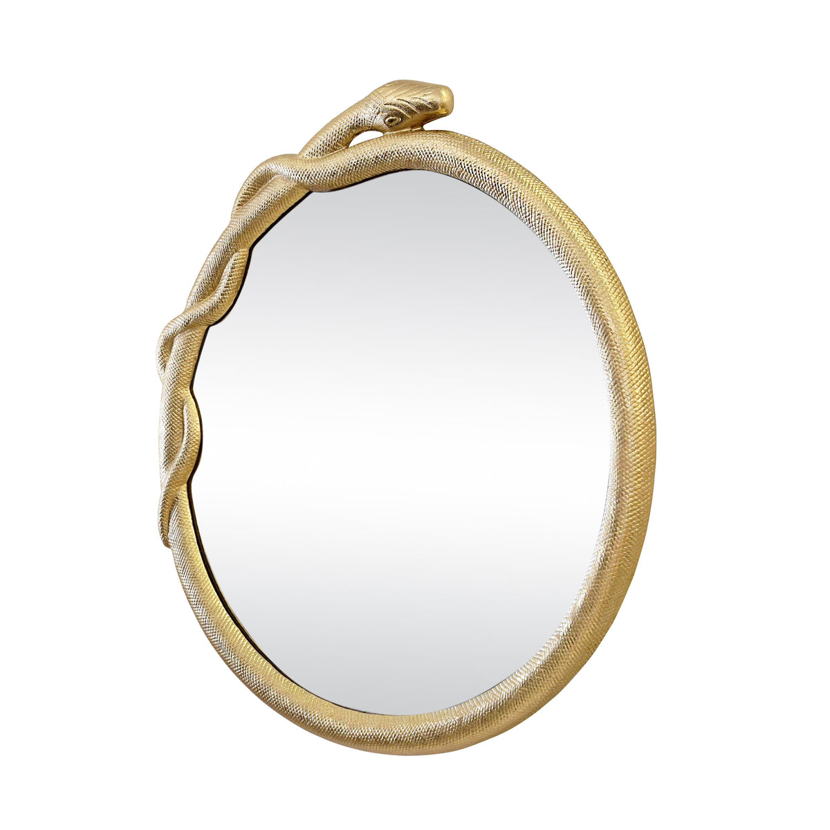 Worlds Away Entangled Snake Frame Round Mirror In Gold