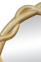 Worlds Away Entangled Snake Frame Round Mirror In Gold