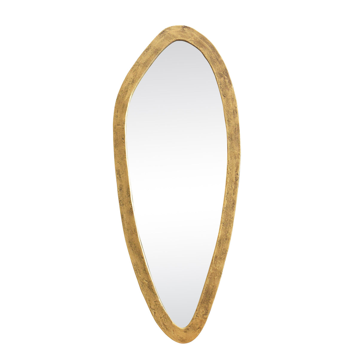 Worlds Away Organic Oval Shaped Mirror In Brass Finish