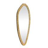 Worlds Away Organic Oval Shaped Mirror In Brass Finish