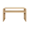 Worlds Away Waterfall Edge Two Tier Console Table In Natural Grasscloth