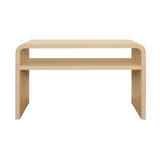 Worlds Away Waterfall Edge Two Tier Console Table In Natural Grasscloth