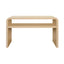 Worlds Away Waterfall Edge Two Tier Console Table In Natural Grasscloth