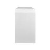 Worlds Away Waterfall Edge Two Tier Console Table In Textured White Linen