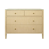Worlds Away Four Drawer Chest In Natural Grasscloth With Glass Top