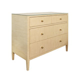 Worlds Away Four Drawer Chest In Natural Grasscloth With Glass Top