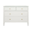 Worlds Away Four Drawer Chest In Textured White Linen With Glass Top