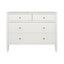 Worlds Away Four Drawer Chest In Textured White Linen With Glass Top