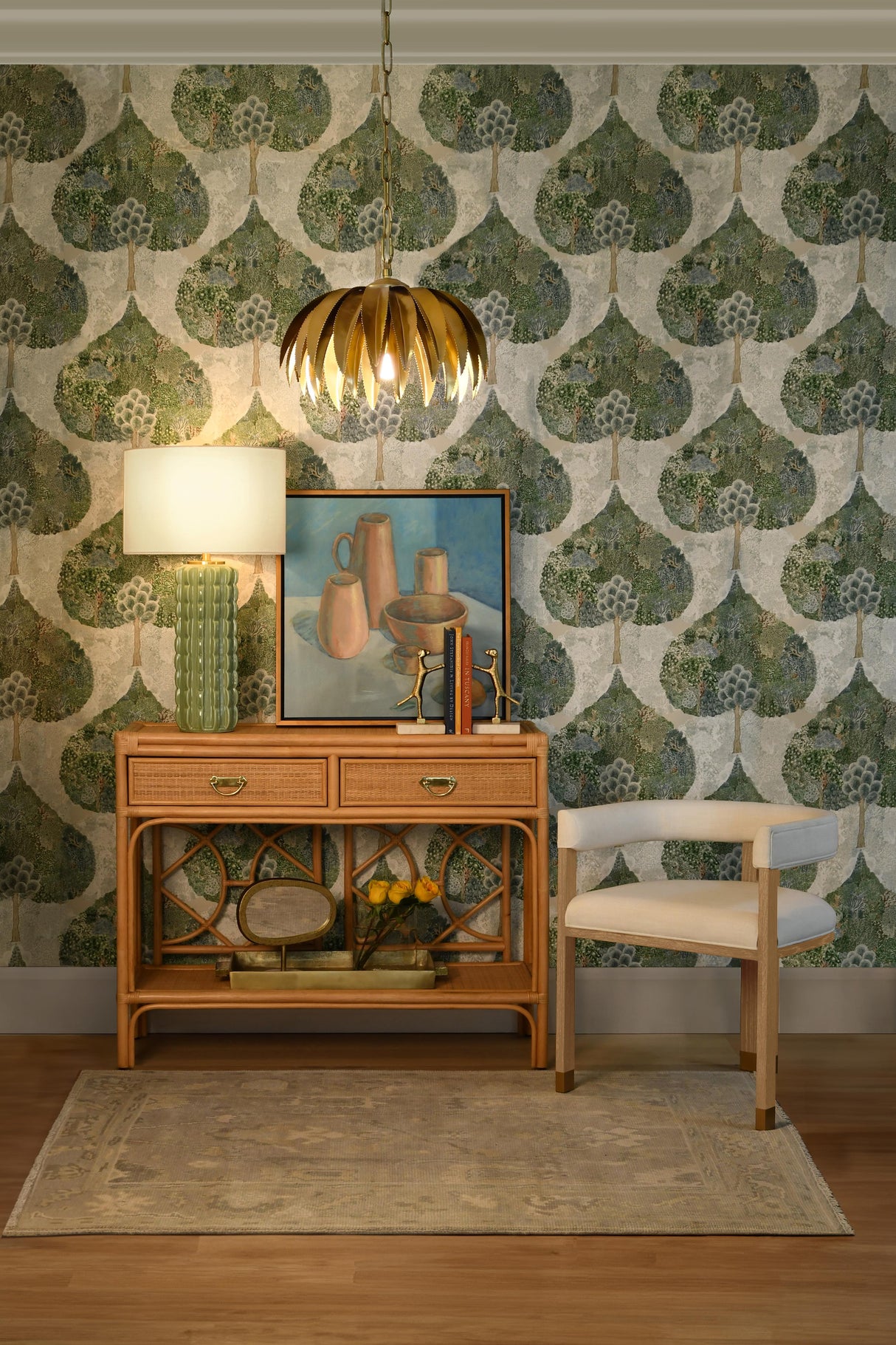 Worlds Away Iron Tabletop Mirror In Aged Gold Finish On White & Grey Marble Base