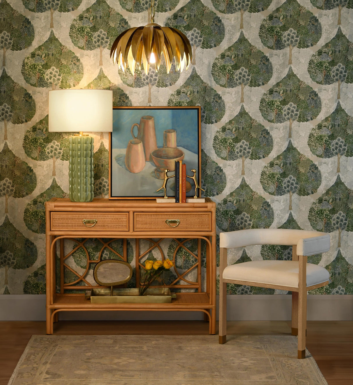 Worlds Away Iron Tabletop Mirror In Aged Gold Finish On White & Grey Marble Base