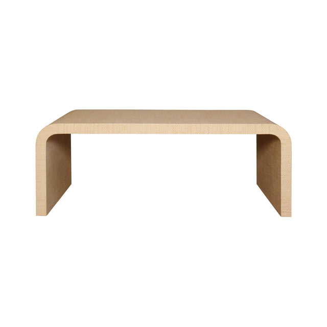 Worlds Away Waterfall Edge Coffee Table In Natural Grasscloth