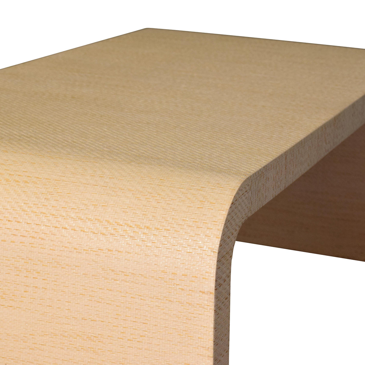 Worlds Away Waterfall Edge Coffee Table In Natural Grasscloth