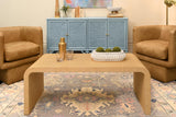 Worlds Away Waterfall Edge Coffee Table In Natural Grasscloth