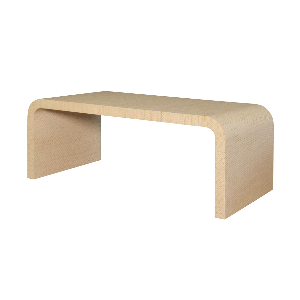 Worlds Away Waterfall Edge Coffee Table In Natural Grasscloth