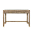 Worlds Away Two Drawer Desk In Wrapped Rope With Glass Top And Brass Foot Caps