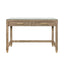 Worlds Away Two Drawer Desk In Wrapped Rope With Glass Top And Brass Foot Caps