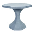 Worlds Away Octagonal Reeded Side Table In Painted Light Blue