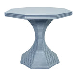 Worlds Away Octagonal Reeded Side Table In Painted Light Blue