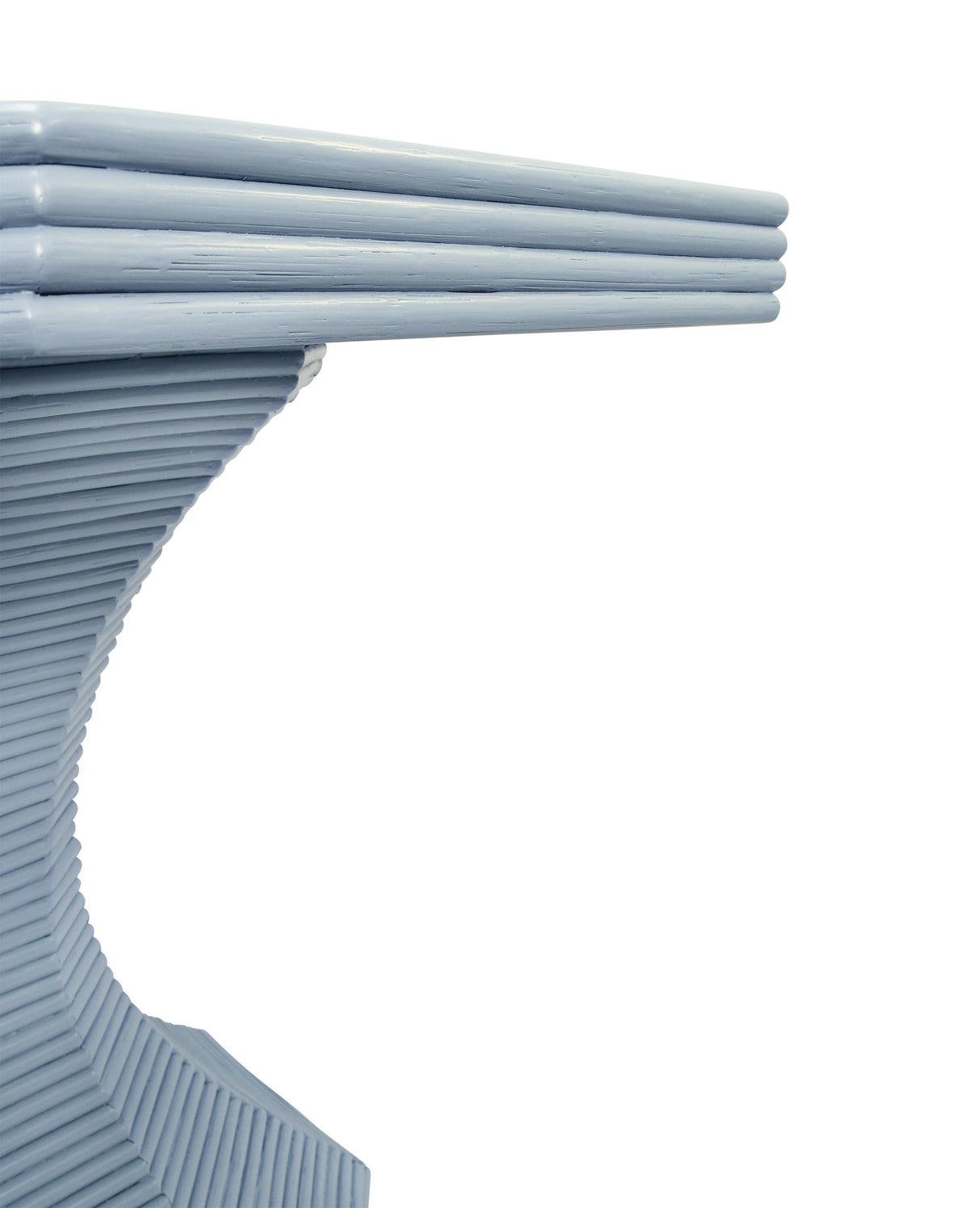 Worlds Away Octagonal Reeded Side Table In Painted Light Blue