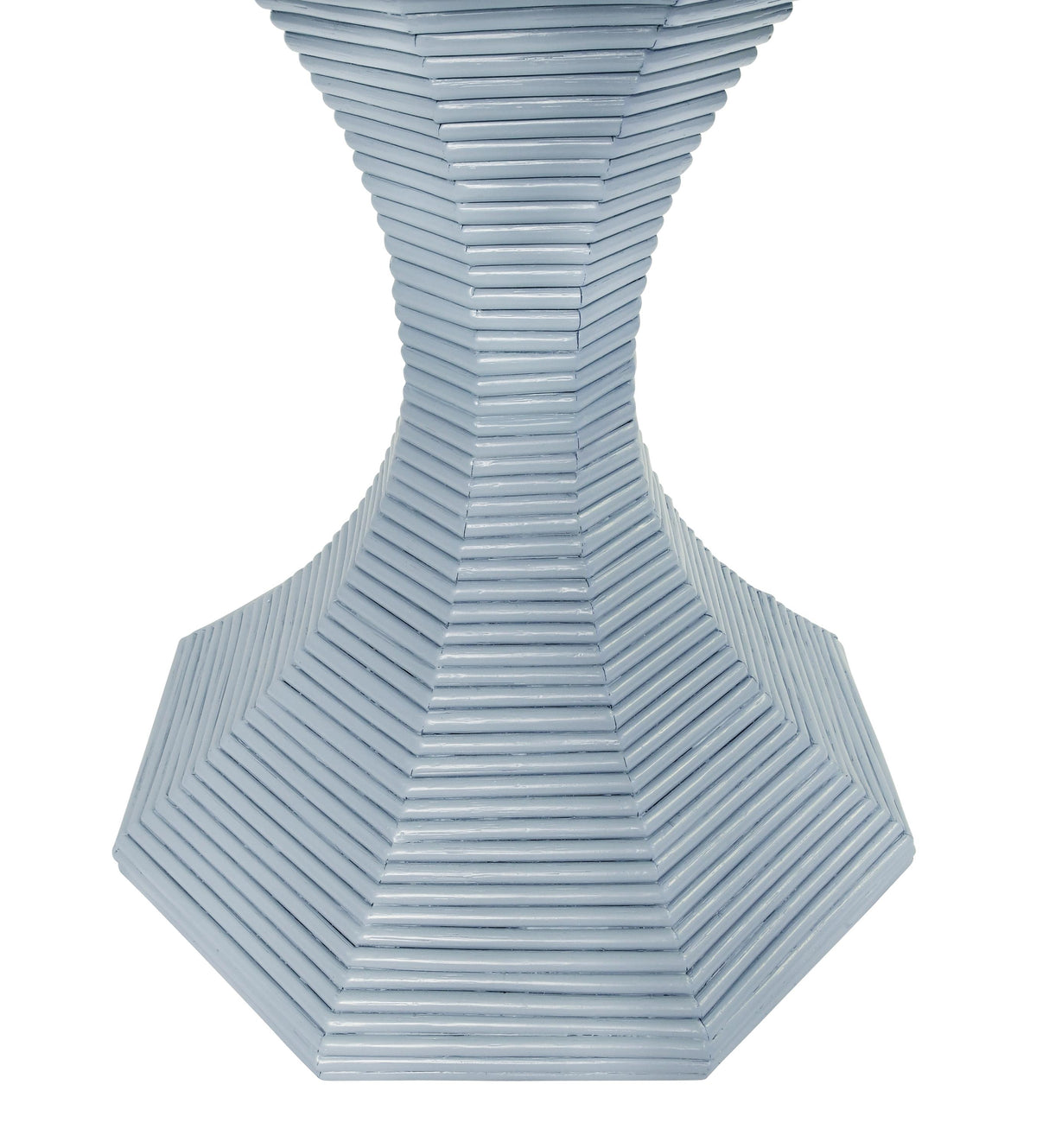 Worlds Away Octagonal Reeded Side Table In Painted Light Blue