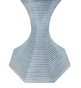 Worlds Away Octagonal Reeded Side Table In Painted Light Blue