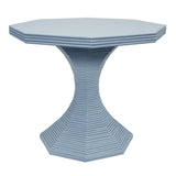 Worlds Away Octagonal Reeded Side Table In Painted Light Blue