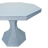Worlds Away Octagonal Reeded Side Table In Painted Light Blue
